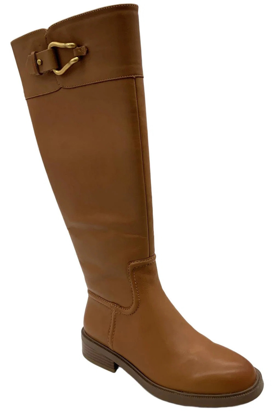 Vince Camuto Women's Leather Riding Boots Andalian Golden Walnut - Medium